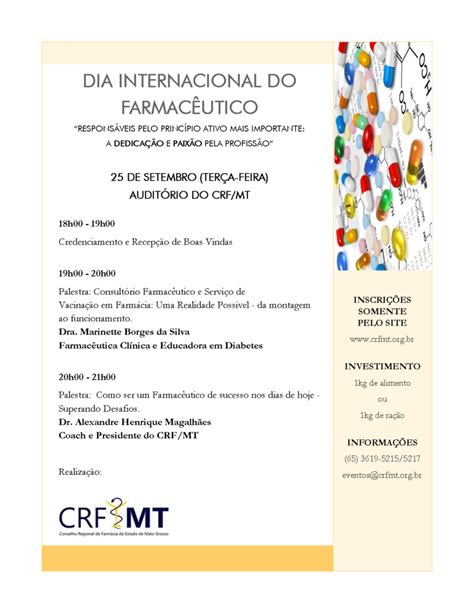 Crf Mt Realizar Evento Gratuito De Educa O Continuada Em Comemora O