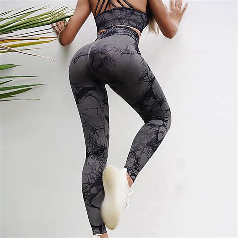 Yuwull Tie Dye Seamless Leggings For Women High Waist Yoga Pants