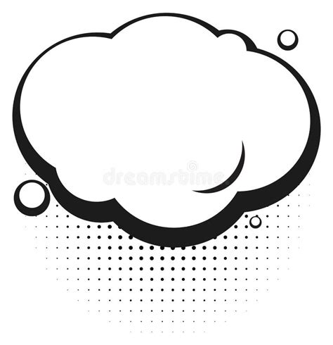 Empty Comic Bubble Retro Speech Balloon Template Stock Vector