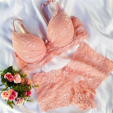 Conjunto De Lingerie De Renda Bojo E Calcinha Calesson Bia Lingerie Rendada Ref Rose