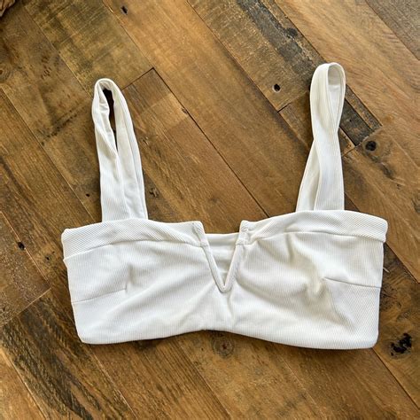L Space White Ribbed Lee Lee Bikini Top Dd Cup Gem