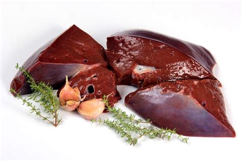 Premium Photo Raw Liver On A White Background