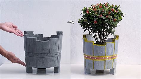 DIY Simple Cement Flower Pots How To Make Wonderfully Beautiful