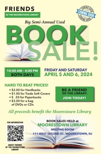 Apr 5 | Friends of the Moorestown Library Book Sale | Moorestown, NJ Patch