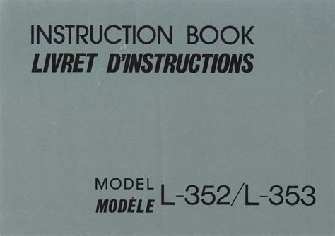 Janome L-352 L-353 Sewing Machine Instruction Manual