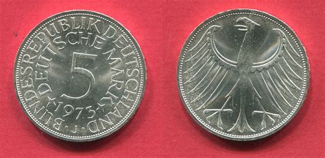 Deutschland BRD 5 Mark Kursmünze 1973 J Silberadler prägefrisch MA Shops