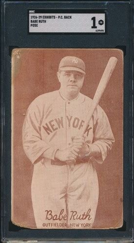 1926 29 Exhibits Babe Ruth Pose SGC 1 POOR New York YANKEES HOF EBay