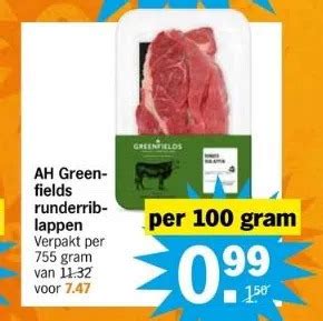 Ah Greenfields Runderriblappen Aanbieding Bij Albert Heijn