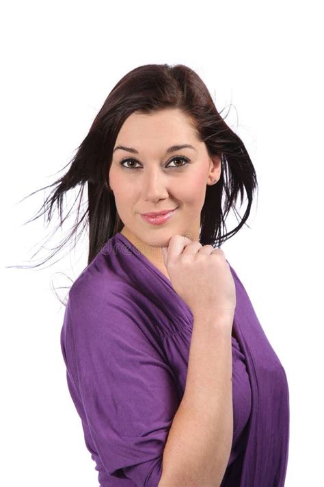 Lovely Brunette Woman Stock Image Image Of Cute Long 21453693