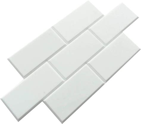 Thassos White 3 X 6 Beveled Polished Marble Subway Tile Fts 36bp