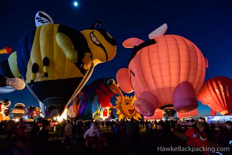 Balloon Glows, Albuquerque International Balloon Fiesta 2013 - HawkeBackpacking.com