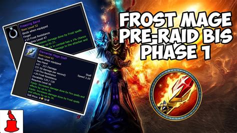 Frost Mage Pre Raid Bis Guide For Classic Wow Phase 1 Youtube