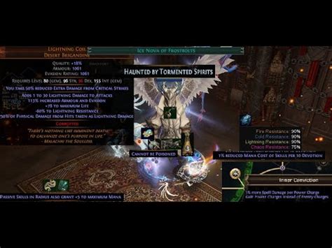 3 25 POE SOK Crit Ice Nova Of Frostbolts HAUNTED 90 MAXRES 5 CURSE