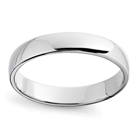 Kt White Gold Men S Rounded Comfort Fit Wedding Band Mm Ebay