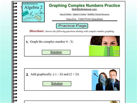 Complex numbers: the complex plane, addition and subtraction - Worksheets Library