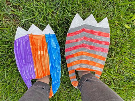 How To Make Wearable Dinosaur Feet For Crafty Kids Arts And Bricks