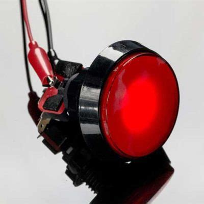 Grote Arcade Knop Met Led Mm Rood Elektronica Voor Jou