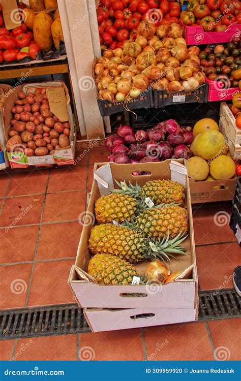 Vegetables And Fruits On A Market Stall In Spain Editorial Image