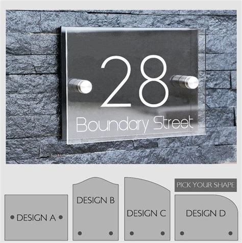 Modern Outdoor House Number Sign Plaque Street Designer Door Etsy