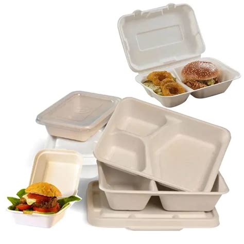 Biodegradable Disposable Sugarcane Bagasse Food Container Restaurant