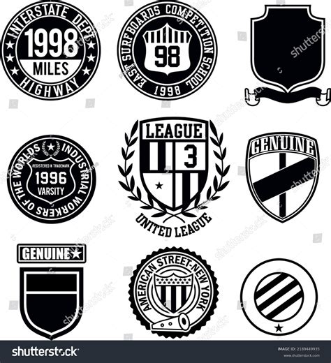 Black White Sport Emblems Logos Vector Stock Vector (Royalty Free ...