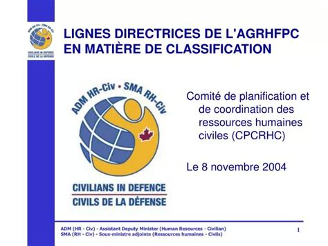 PPT LIGNES DIRECTRICES DE L AGRHFPC EN MATIÈRE DE CLASSIFICATION