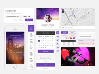 Download free Flat UI Kit PSD file | FreeImages