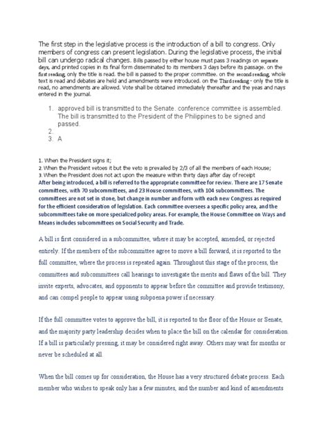 legislative process  bill law united states senate