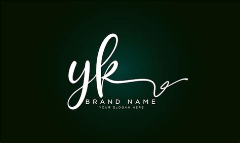 Yk Y K Letra Inicial Escritura A Mano Y Vector De Logotipo De La Firma