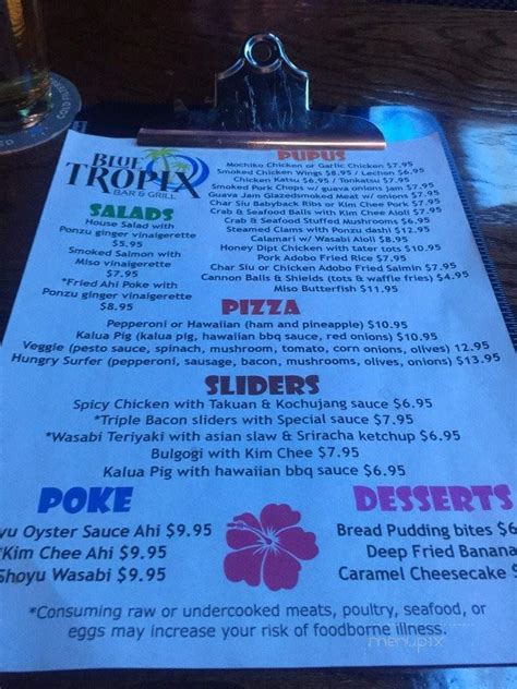 Tropix menu - opecrockstar