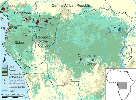 Location of Pygmy and Non-Pygmy sites considered in this study.... | Download Scientific Diagram