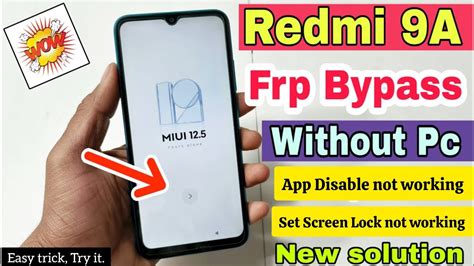 Redmi A Frp Bypass Activity Launcher Not Install Miui Unlock