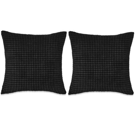 VidaXL Set Di Cuscini 2 Pz In Velour 45x45 Cm Nero Cuscino Di Seta