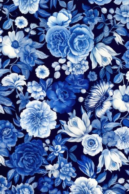 Premium AI Image | Blue and white porcelain pattern created with ...