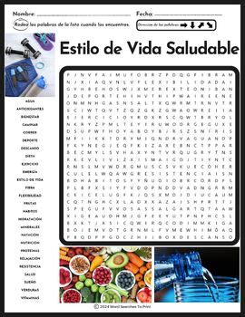 Estilo De Vida Saludable Sopa De Letras Salud Spanish Healthy Lifestyle