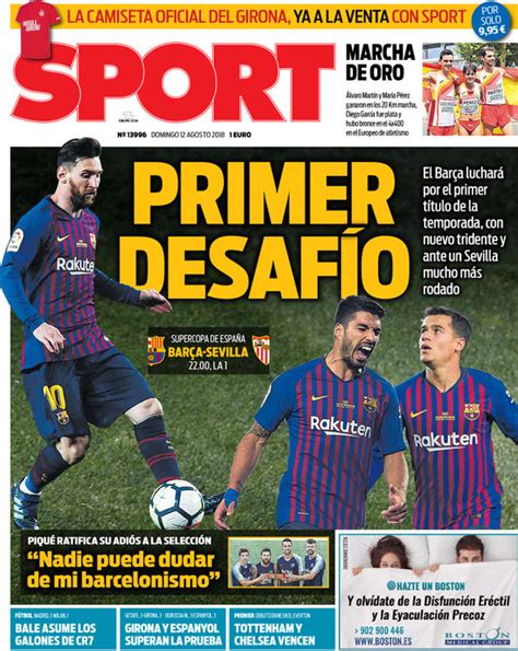 La Portada Del Diario Sport 12 08 2018