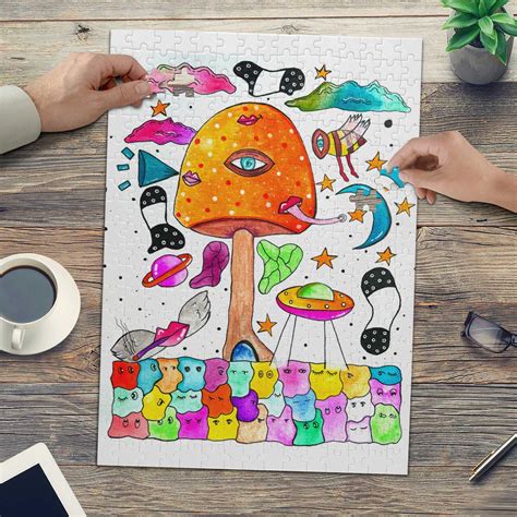 Trippy Mushroom Puzzle T Jigsaw Trippy Puzzle 300 Piece Etsy