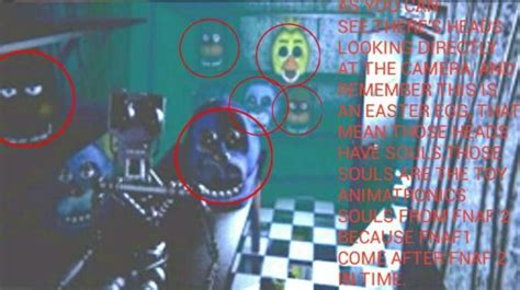 The Fnaf 1 Animatronics Heads Looking At Camera Easter Egg Theory