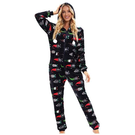 Jsaierl Womens Winter Warm Sherpa Romper Fuzzy Fleece Onesie Pajama