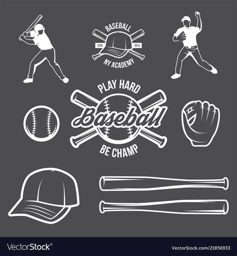 Collection Of Baseball Logo And Insignias Vector Image