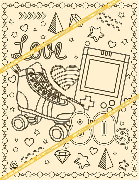 Printable 80s Coloring Pages Back To The 80s 80s Aesthetic Digital