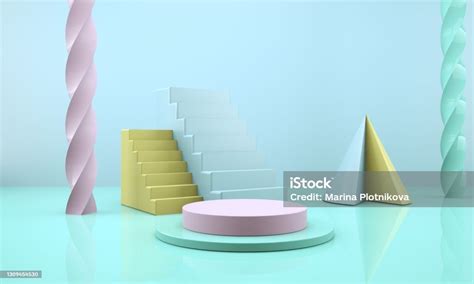 Latar Belakang Abstrak 3d Mock Up Adegan Geometri Bentuk Podium Untuk