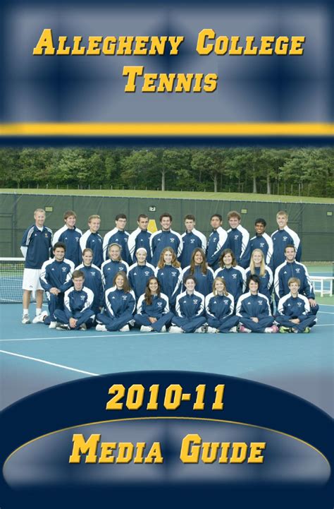 2010 11 Allegheny College Mens And Womens Tennis Media Guide By