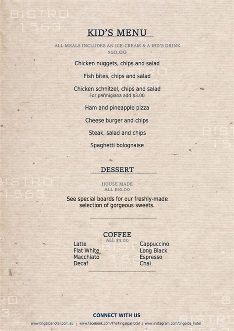 Tingalpa Hotel Menu, Menu untuk Tingalpa Hotel, Tingalpa, Brisbane ...