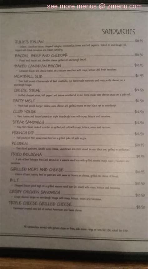 Menu At Julies Uptown Bar And Grill Grants Pass