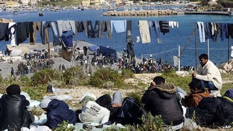 Italys Lampedusa Island Hit By Migrant Crisis Bbc News