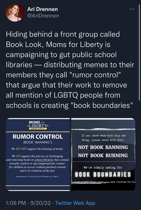 Moms for Liberty trying to rebrand book banning : r/momsforliberty