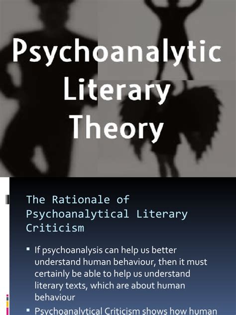 Psychoanalytic Literary Theory and Criticism Presentation | PDF | Psychoanalysis | Id