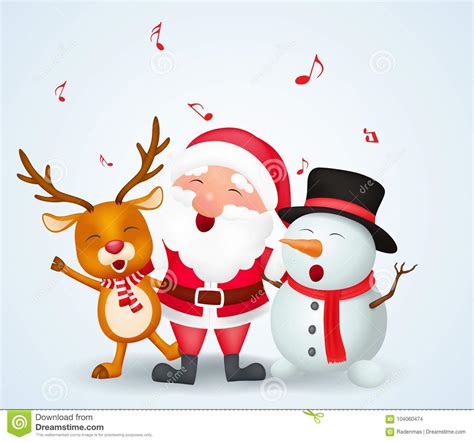 Fundo Do Feliz Natal Papai Noel Boneco De Neve E Rena Ilustra O