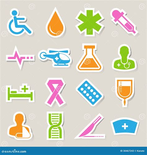 Medical Sticker Icons Set Illustration Stock Vector Illustration Of Report Human 30467243